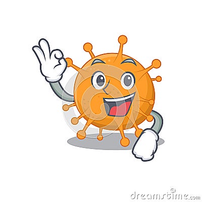Anaplasma mascot design style showing Okay gesture finger Vector Illustration