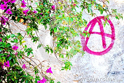 Anarchist graffiti Stock Photo