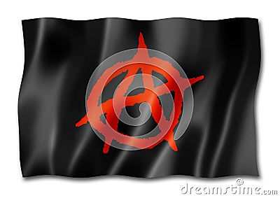 Anarchy flag isolated on white Stock Photo