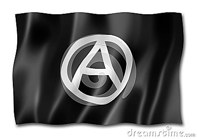 Anarchy flag isolated on white Stock Photo