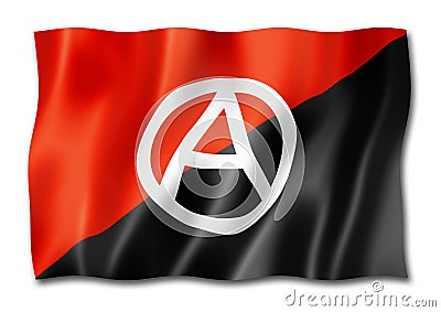 Anarchy flag isolated on white Stock Photo