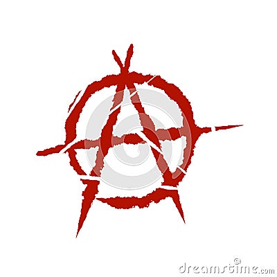 Anarchy. Letter A in the circle. Symbol of chaos and rebellion. Vector Illustration