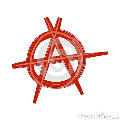 Anarchy. Letter A in the circle. A symbol of chaos and rebellion. Vector Illustration