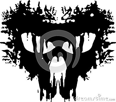 Anarchy military patch. Skull abstract flat logo. Videogame like icon Vector Illustration