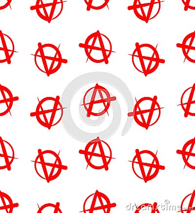 Anarchy pattern seamless. lack of organized power symbol background Vector Illustration