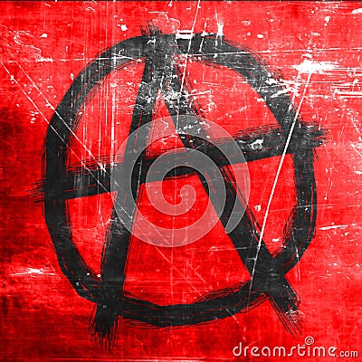 Anarchy sign with rough edges Stock Photo