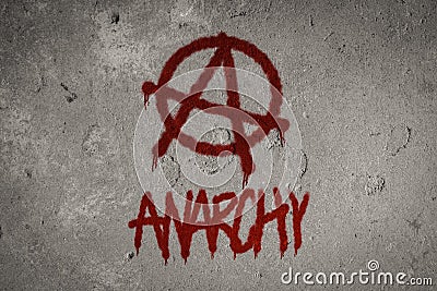 Anarchy symbol spray painted on the wall Stock Photo