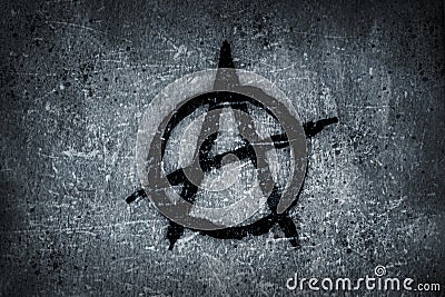 Anarchy symbol on wall Stock Photo