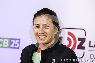 Anastasija Sevastova, during public meeting with media and tennis fans. Editorial Stock Photo