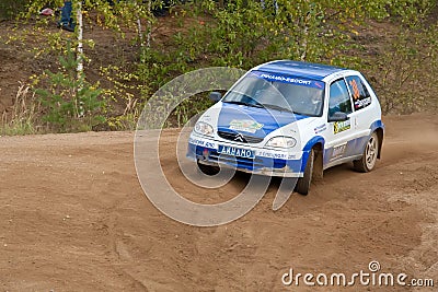 Anatoliy Kosarev drives a blue Citroen car Editorial Stock Photo