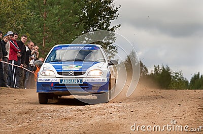 Anatoliy Kosarev drives a blue Citroen car Editorial Stock Photo