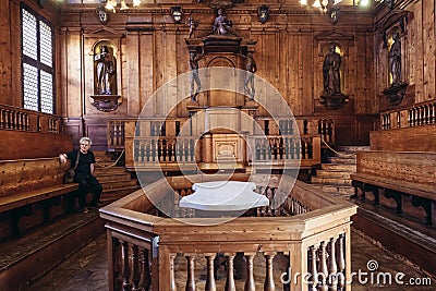 Anatomical Theatre in Bologna Editorial Stock Photo