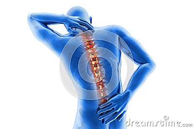 Anatomical vision back pain Stock Photo