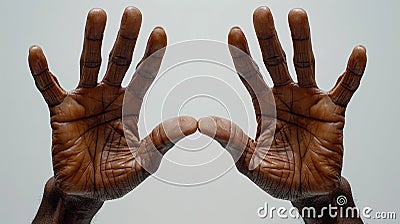 Anatomically Correct Hands Sculptured Together Stock Photo