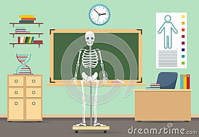 Anatomy classroom interior Vector Illustration