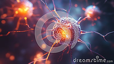 Anatomy of a neuron, exploring the structure and function of nerve cell diagram Stock Photo
