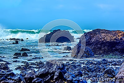 Breaking Waves, Lanzarote, Spain Stock Photo
