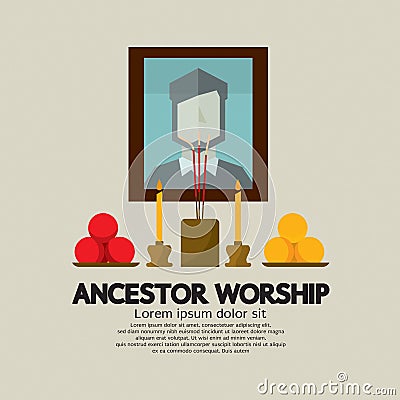 Ancestor Worship. Vector Illustration