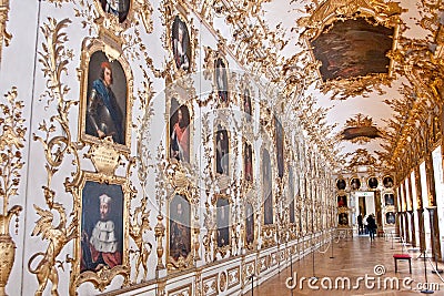 Ancestral Gallery and Porcelain Cabinet, Residenz, Munich, Germany Editorial Stock Photo