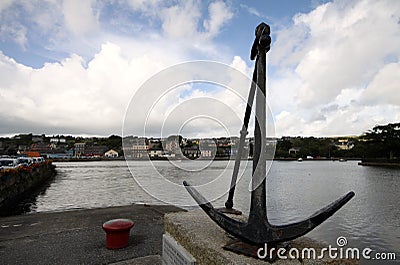 Anchor and bay in Kinsale, Ireland Stock Photo