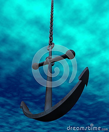 Anchor and chain Cartoon Illustration