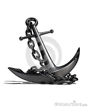 Anchor with Chain Stock Photo