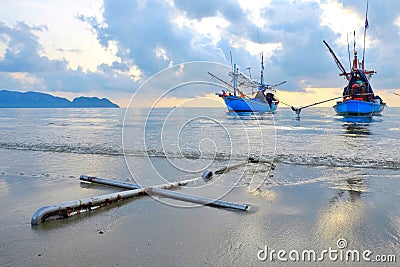 Anchor of fishing boats Stock Photo