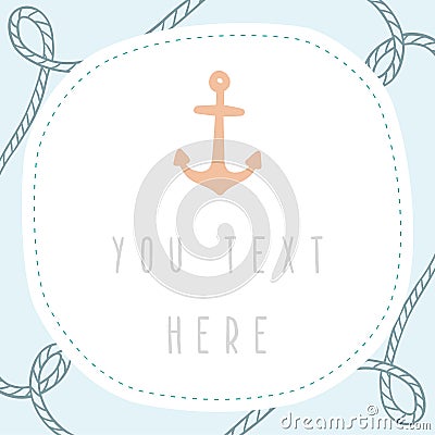 Anchor greeting card template. Vector Illustration