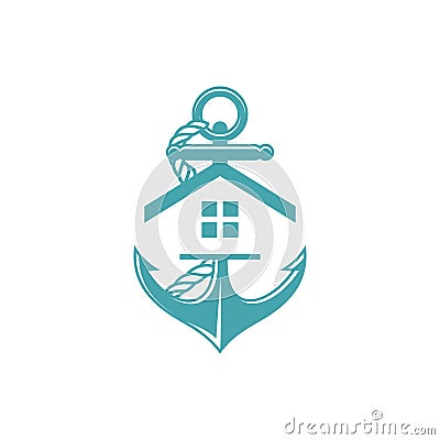 Anchor home logo , residential logo vector Stock Photo