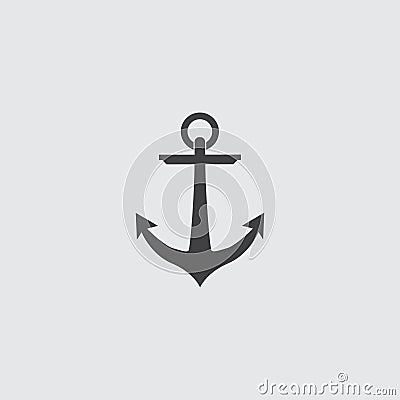 Anchor icon in a flat design in black color. Vector illustration eps10 Cartoon Illustration
