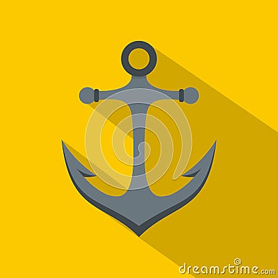 Anchor icon, flat style Vector Illustration