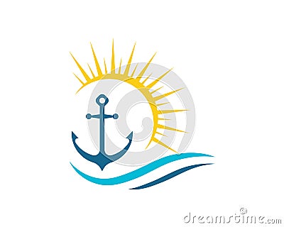 Anchor icon Logo Template Vector Illustration