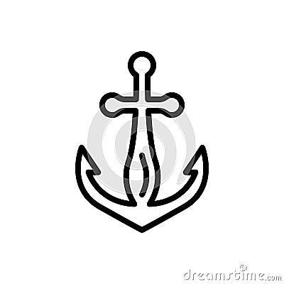 Black line icon for Anchor, pendulum and marine Stock Photo