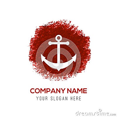 anchor icon - Red WaterColor Circle Splash Vector Illustration