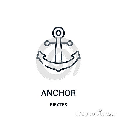 anchor icon vector from pirates collection. Thin line anchor outline icon vector illustration. Linear symbol for use on web and Vector Illustration