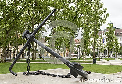 Anchor Monument Congress Square Park Ljubljana Slovenia Stock Photo