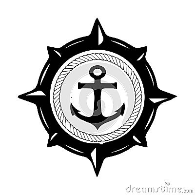 Anchor navy logo design. vector illustration Vector Illustration