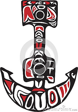 Anchor Northwest Coast Art Vector Illustration