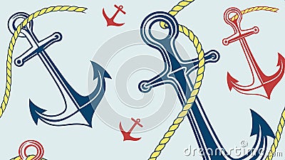 Anchor pattern design, nautical theme and marine symbol, ocean motif vector design Generative AI Vector Illustration