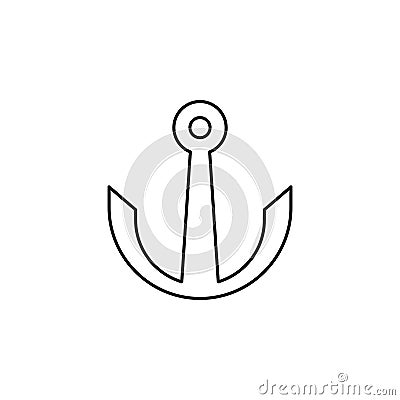 Anchor, Port Thin Line Icon Vector Illustration Logo Template. Suitable For Many Purposes. Vector Illustration