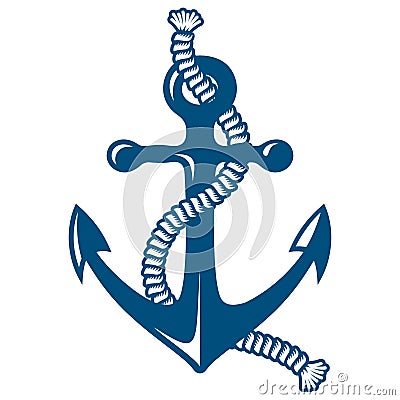 Anchor with rope Vector Illustration