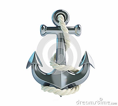 Anchor and rope Stock Photo