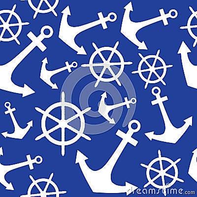 Anchor and rudder Vector Illustration