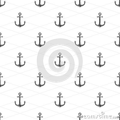 Anchor seamless background. Vector Illustration