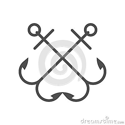 Anchor vector single logo icon, separate isolated sign Vector Illustration