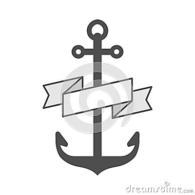 Anchor vector single logo icon, separate isolated sign Vector Illustration