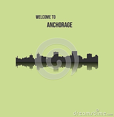 Anchorage, Alaska Vector Illustration
