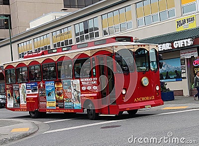 Anchorage City Trolley Tours Editorial Stock Photo