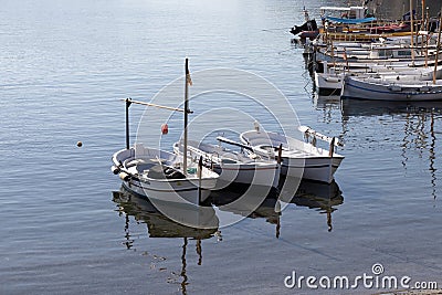 Anchored fishing boats Editorial Stock Photo