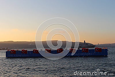 Battle ship in Ã‡anakkale Editorial Stock Photo